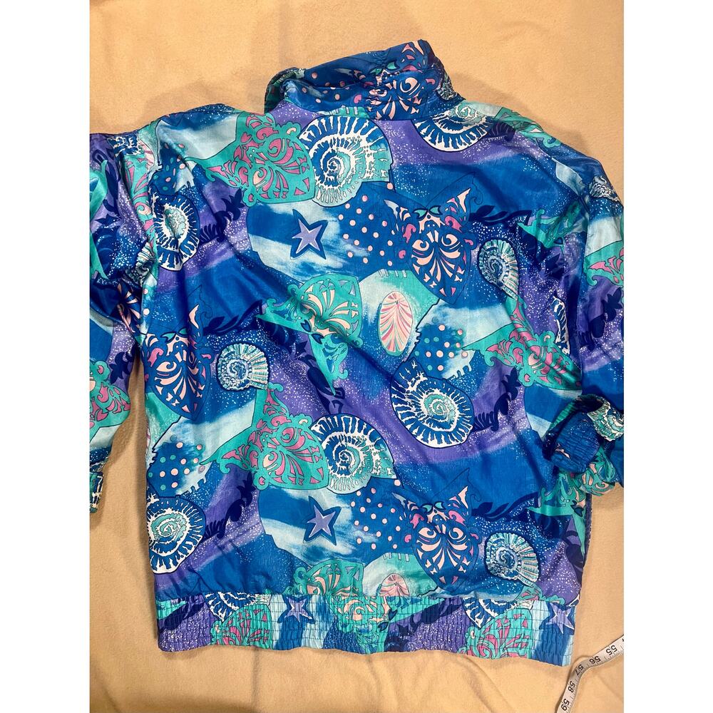 Lavon Vintage 90's Seashell Colorful Windbreaker Ski Jacket Size LARGE Retro - Picture 10 of 12
